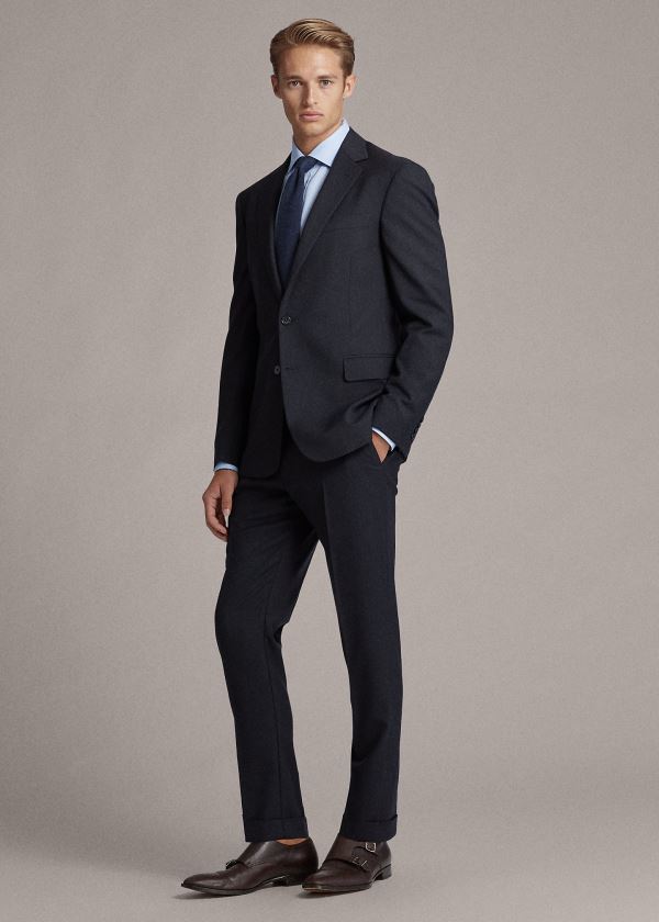 Garnitury Ralph Lauren RLX Gregory Wool Twill Suit Męskie Granatowe | MIXP8582