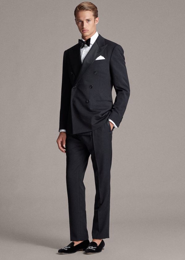 Garnitury Ralph Lauren Ralph Handmade Barathea Tuxedo Męskie Czarne | OHLU3406