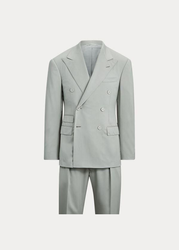 Garnitury Ralph Lauren Ralph Handmade Gabardine Suit Męskie Szare | RBKE0288