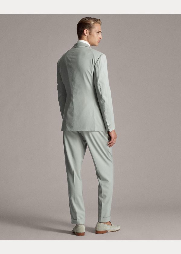 Garnitury Ralph Lauren Ralph Handmade Gabardine Suit Męskie Szare | RBKE0288