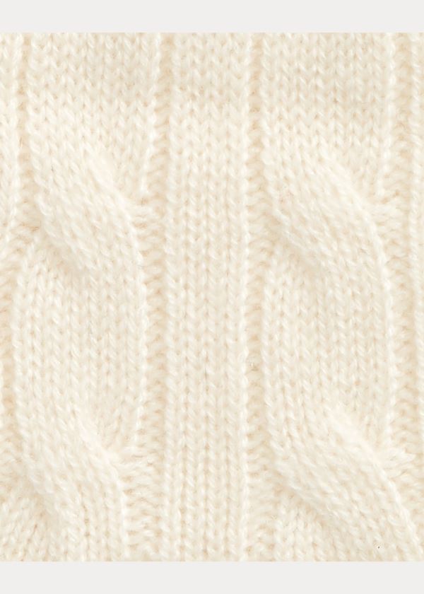 Gloves & Hats Ralph Lauren Cable-Knit Cashmere Gloves Damskie Kremowe | ZMKK4604