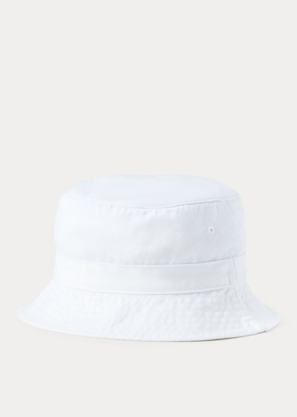 Gloves & Hats Ralph Lauren Cotton Chino Bucket Hat Męskie Białe | OWFU4466