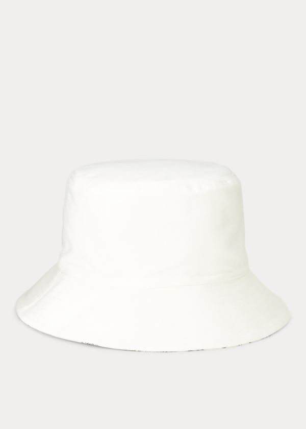 Gloves & Hats Ralph Lauren Reversible Rain Hat Damskie Białe Kremowe | EIBJ8583