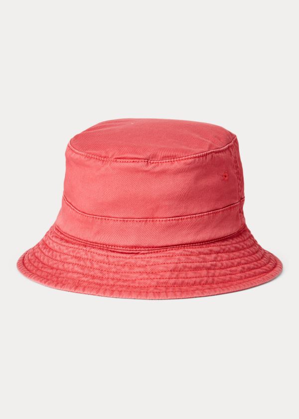 Gloves & Hats Ralph Lauren Stretch-Cotton Bucket Hat Męskie Czerwone | FUPH2379