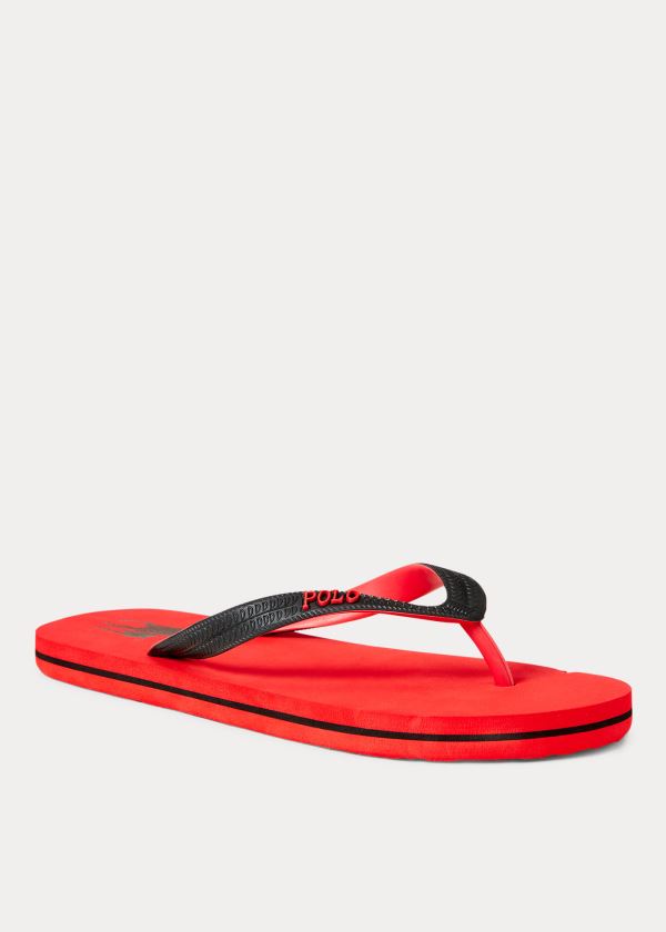 Japonki Ralph Lauren Whitlebury II Flip-Flop Męskie Czerwone Czarne | QFRO1862