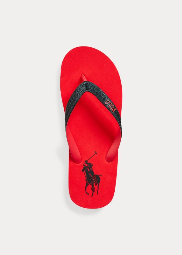 Japonki Ralph Lauren Whitlebury II Flip-Flop Męskie Czerwone Czarne | QFRO1862