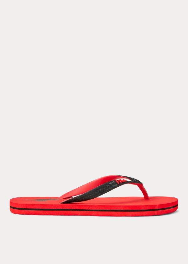 Japonki Ralph Lauren Whitlebury II Flip-Flop Męskie Czerwone Czarne | QFRO1862