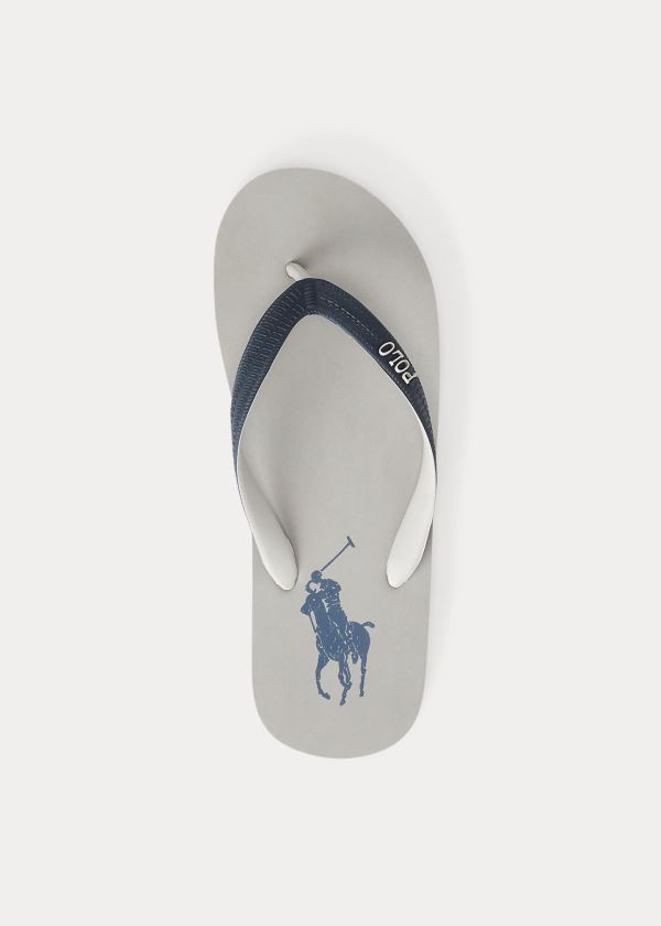 Japonki Ralph Lauren Whitlebury II Flip-Flop Męskie Szare Granatowe | BJYO5198