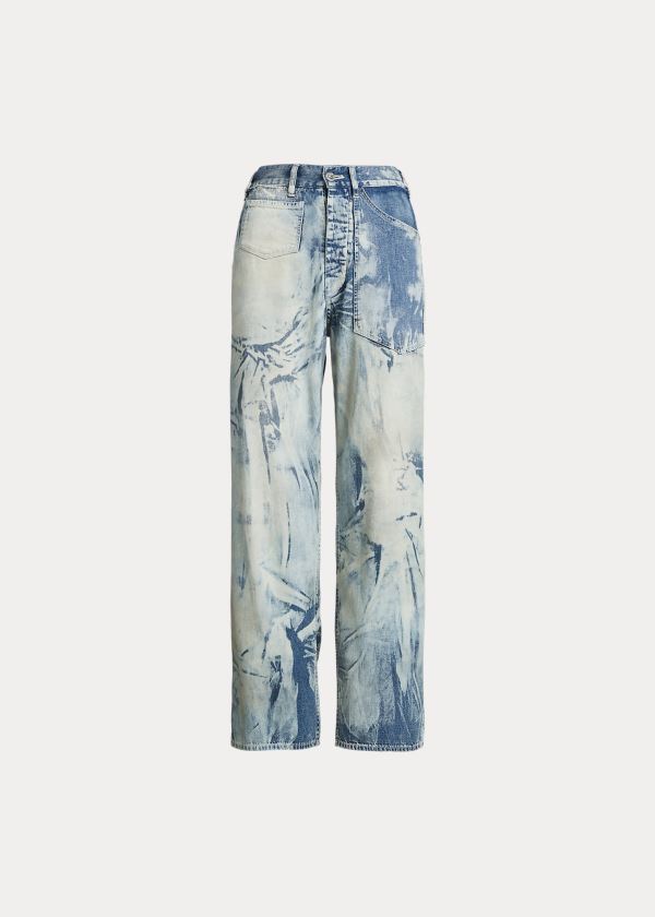 Jeansy Ralph Lauren Bleached Work Jean Damskie Indygo | PAHY3531