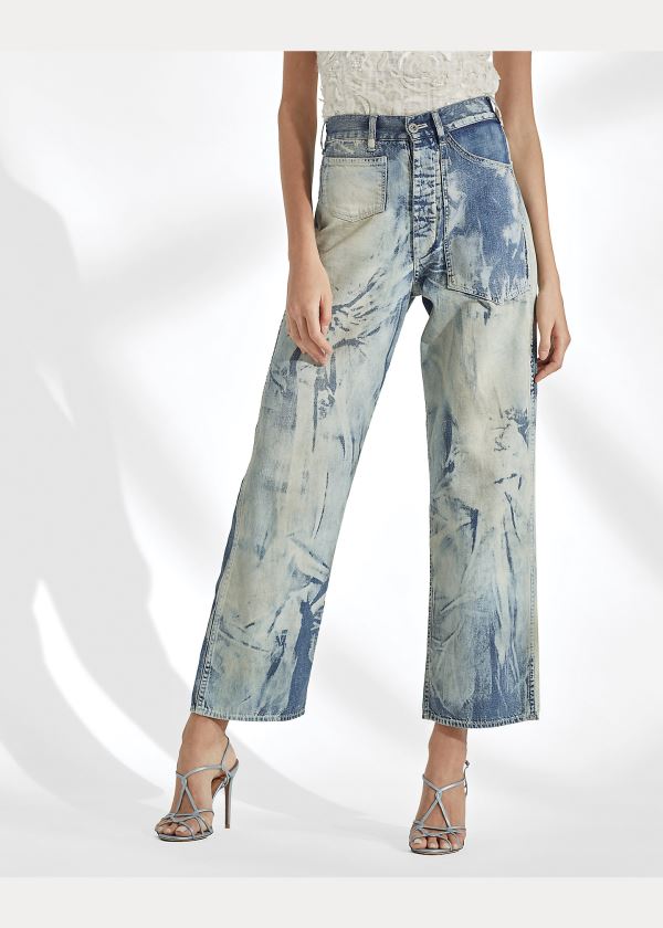 Jeansy Ralph Lauren Bleached Work Jean Damskie Indygo | PAHY3531