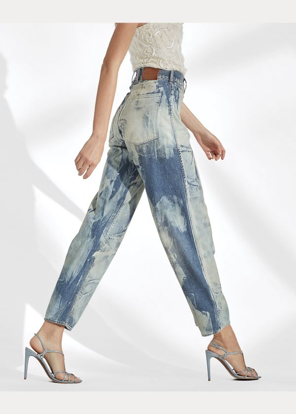 Jeansy Ralph Lauren Bleached Work Jean Damskie Indygo | PAHY3531