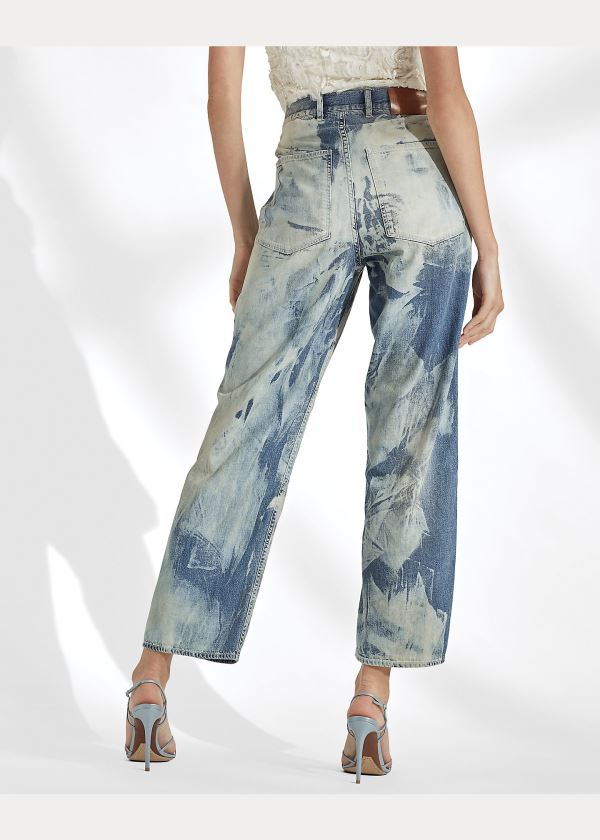 Jeansy Ralph Lauren Bleached Work Jean Damskie Indygo | PAHY3531