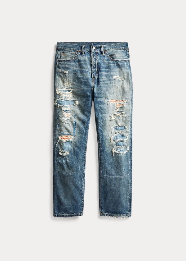 Jeansy Ralph Lauren Boy Fit Straight Jean Damskie Niebieskie Niebieskie | NGFR7471