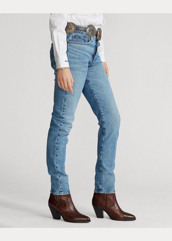 Jeansy Ralph Lauren Callen High-Rise Slim Jean Damskie Indygo | XZHJ9411