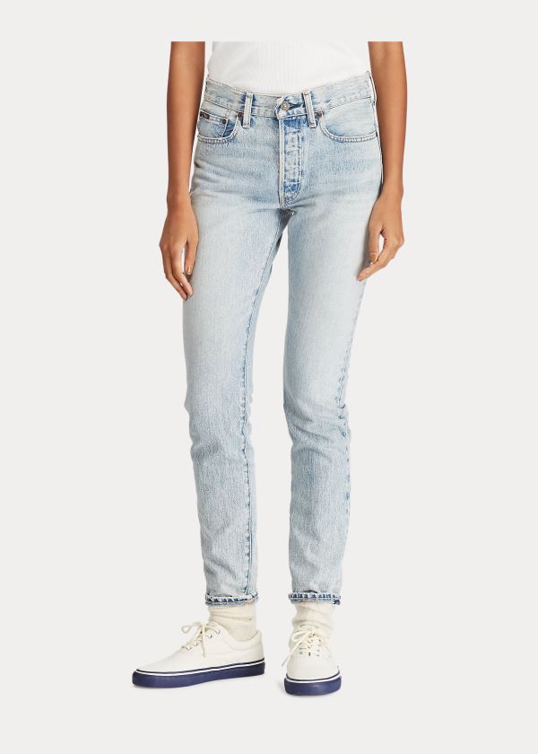 Jeansy Ralph Lauren Callen High-Rise Slim Damskie Głęboka Indygo | LVWN4973