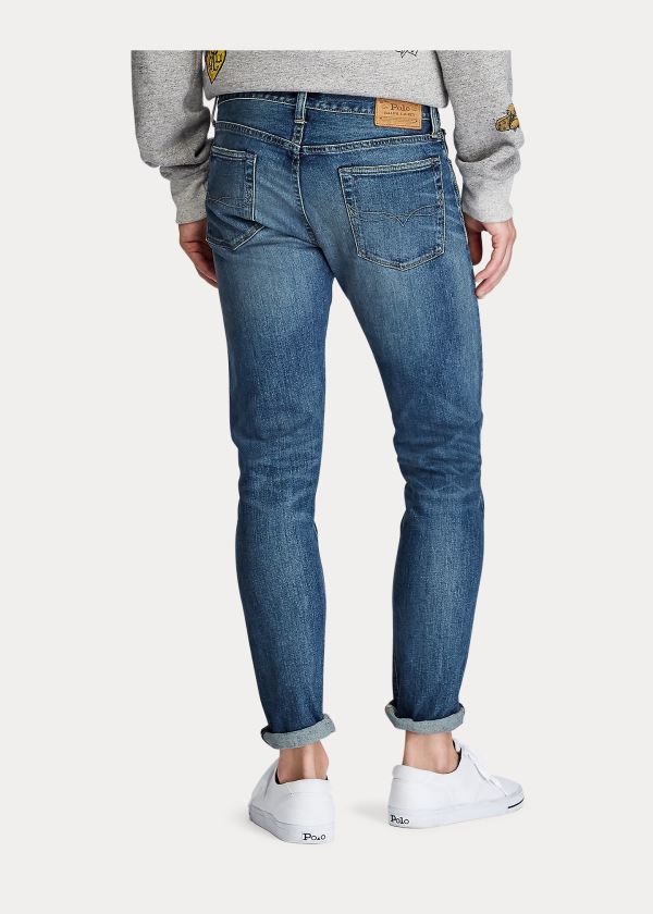 Jeansy Ralph Lauren Eldridge Skinny Stretch Jean Męskie Niebieskie Niebieskie | OCJF1262