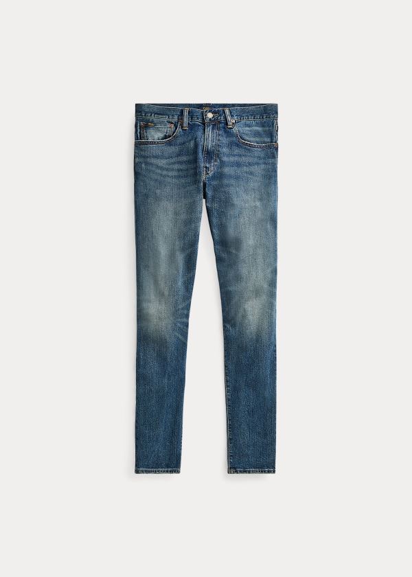 Jeansy Ralph Lauren Eldridge Skinny Stretch Jean Męskie Niebieskie Niebieskie | OCJF1262