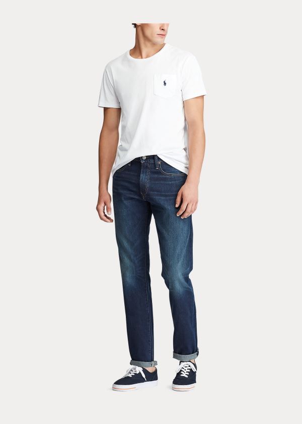 Jeansy Ralph Lauren Hampton Relaxed Straight Jean Męskie Niebieskie Niebieskie | FJKQ9238