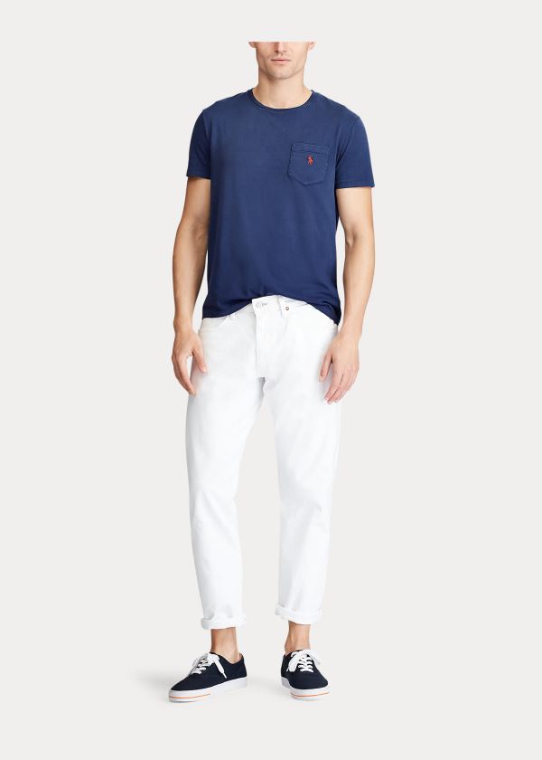 Jeansy Ralph Lauren Hampton Relaxed Straight Jean Męskie Białe | YZXC0925