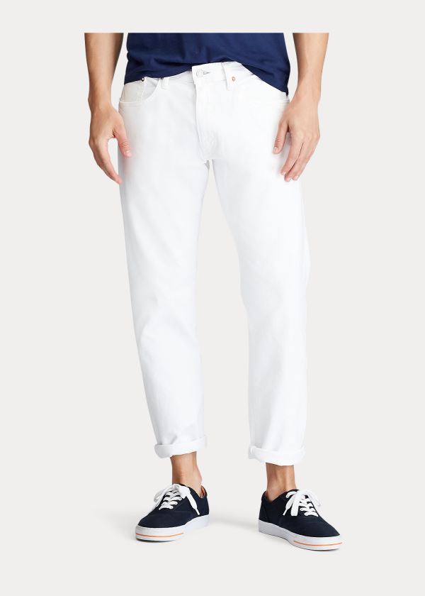 Jeansy Ralph Lauren Hampton Relaxed Straight Jean Męskie Białe | YZXC0925