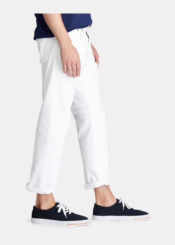 Jeansy Ralph Lauren Hampton Relaxed Straight Jean Męskie Białe | YZXC0925