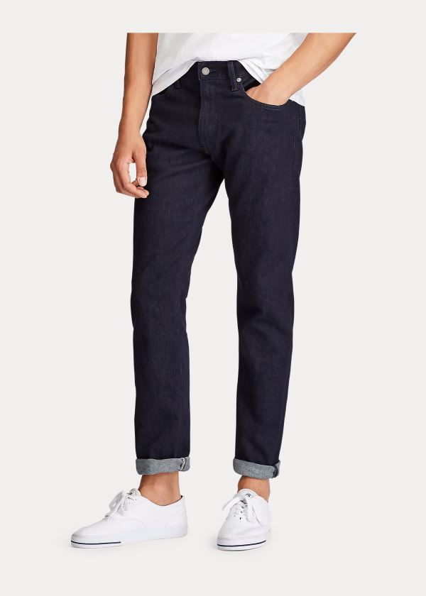 Jeansy Ralph Lauren Hampton Relaxed Straight Jean Męskie Granatowe | ZEQM5949