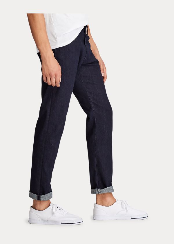 Jeansy Ralph Lauren Hampton Relaxed Straight Jean Męskie Granatowe | ZEQM5949