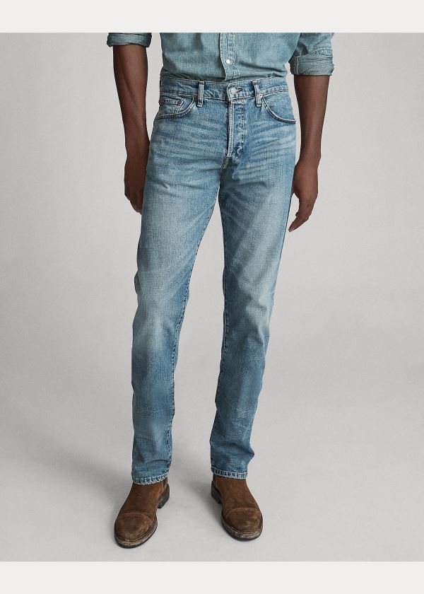 Jeansy Ralph Lauren Hampton Relaxed Straight Jean Męskie Niebieskie Niebieskie | UTZW0932