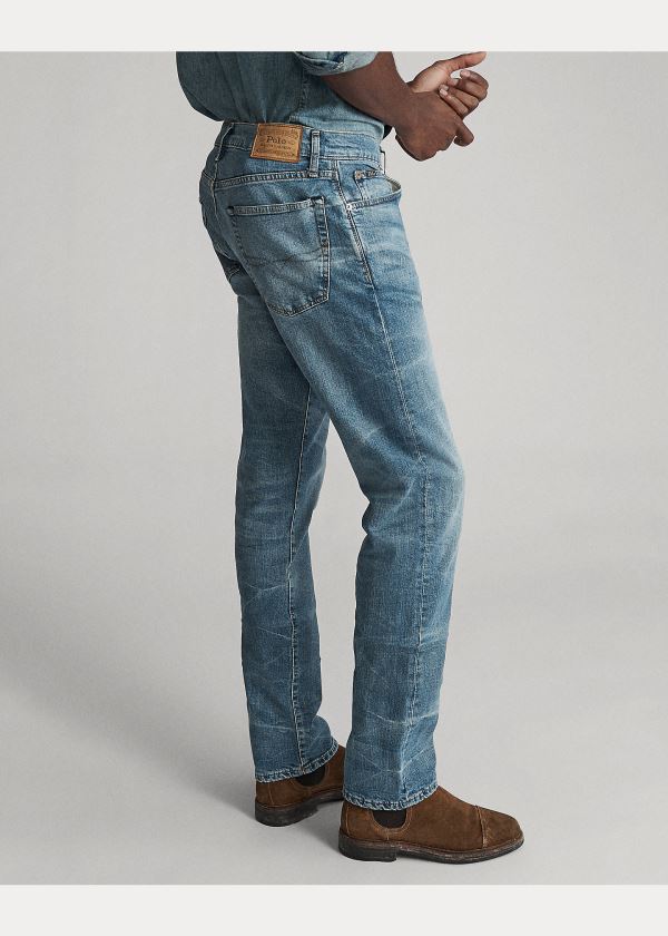 Jeansy Ralph Lauren Hampton Relaxed Straight Jean Męskie Niebieskie Niebieskie | UTZW0932