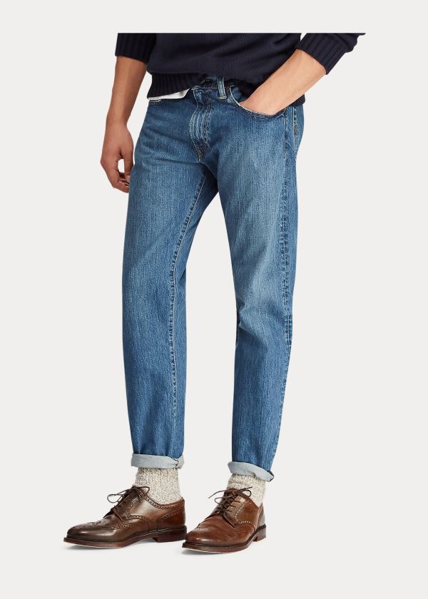 Jeansy Ralph Lauren Hampton Relaxed Straight Jean Męskie Indygo | ESQY4208