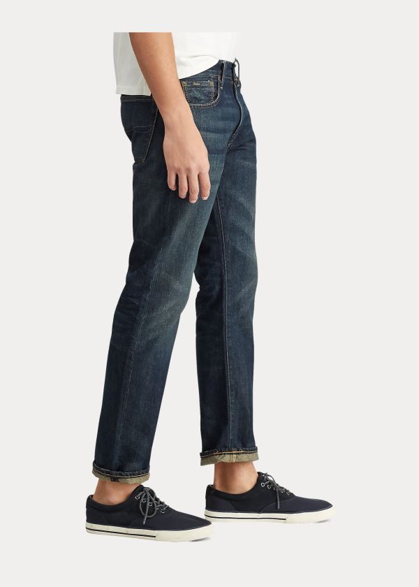 Jeansy Ralph Lauren Hampton Relaxed Straight Jean Męskie Ciemny Indygo | SRWL9735