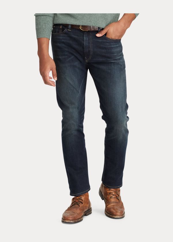 Jeansy Ralph Lauren Hampton Relaxed Straight Jean Męskie Niebieskie Niebieskie | KYJH3722