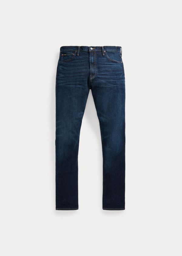 Jeansy Ralph Lauren Hampton Relaxed Straight Jean Męskie Granatowe Niebieskie | EQYL9280