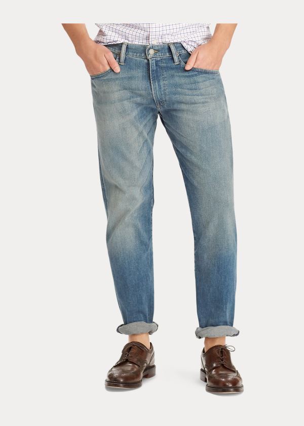 Jeansy Ralph Lauren Hampton Relaxed Straight Jean Męskie Głęboka Indygo | CXDD5285