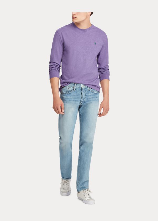 Jeansy Ralph Lauren Hampton Relaxed Straight Jean Męskie Niebieskie | KFSR4592