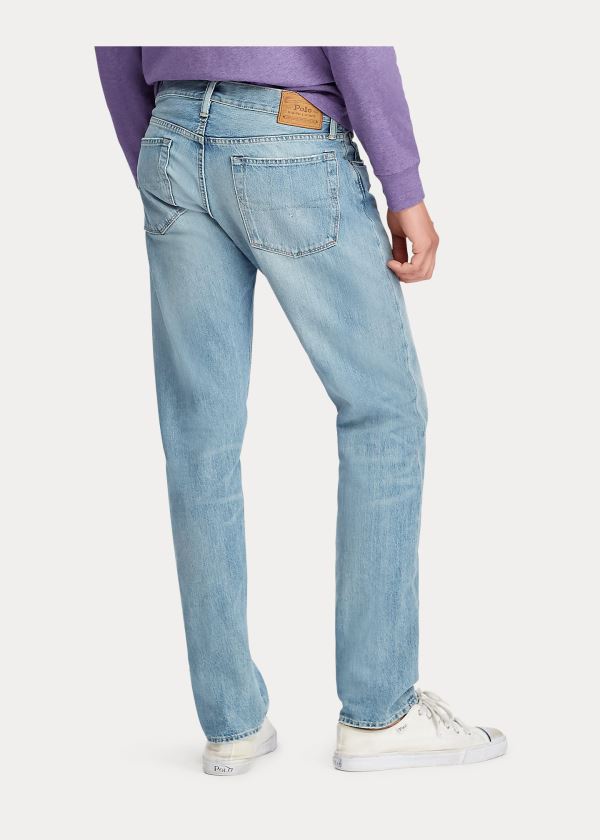 Jeansy Ralph Lauren Hampton Relaxed Straight Jean Męskie Niebieskie | KFSR4592