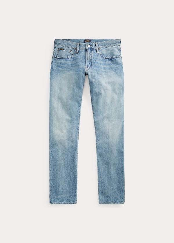 Jeansy Ralph Lauren Hampton Relaxed Straight Jean Męskie Niebieskie | KFSR4592