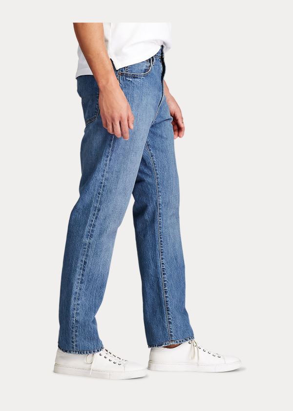 Jeansy Ralph Lauren Hampton Straight Fit Jean Męskie Niebieskie Niebieskie | ILAJ8181