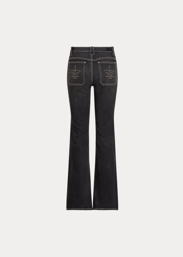 Jeansy Ralph Lauren Jenn Flare Jean Damskie Czarne | MVSC9795