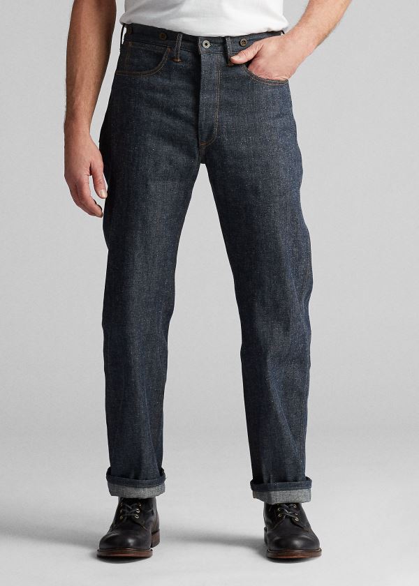 Jeansy Ralph Lauren Limited-Edition Selvedge Jean Męskie Czarne Niebieskie | XKIN7982