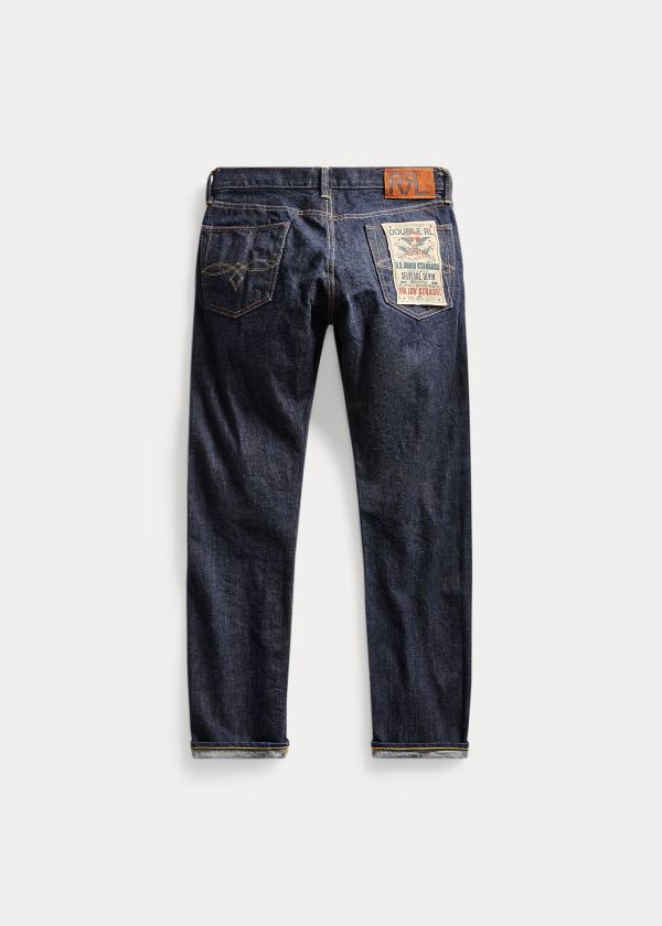 Jeansy Ralph Lauren Low Straight Once-Washed Jean Męskie Niebieskie Niebieskie | EQLL0259