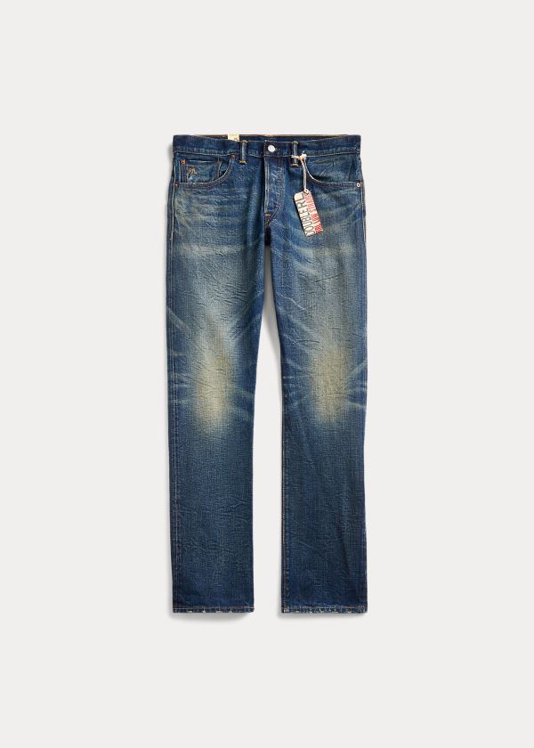 Jeansy Ralph Lauren Low Straight Selvedge Jean Męskie Niebieskie Niebieskie | RVXX4419