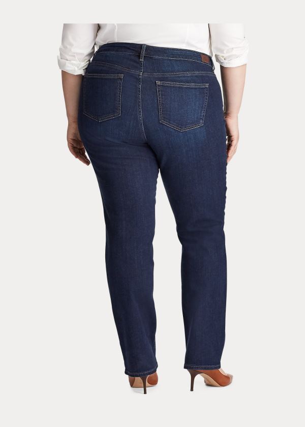 Jeansy Ralph Lauren Modern Straight Curvy Jean Damskie Jasny Królewski Niebieski Niebieskie | RCAX8748