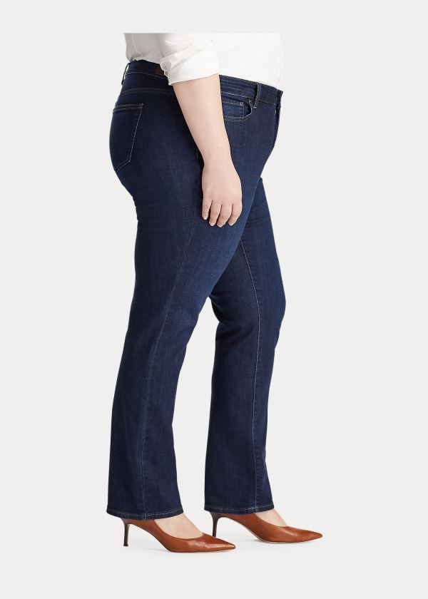 Jeansy Ralph Lauren Modern Straight Curvy Jean Damskie Jasny Królewski Niebieski Niebieskie | RCAX8748