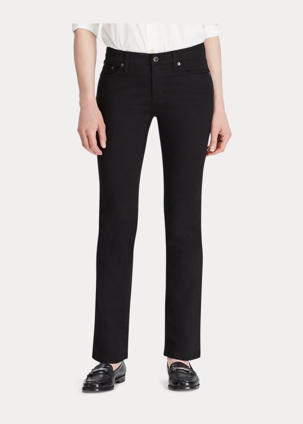 Jeansy Ralph Lauren Modern Straight Curvy Jean Damskie Czarne | IBJO1898