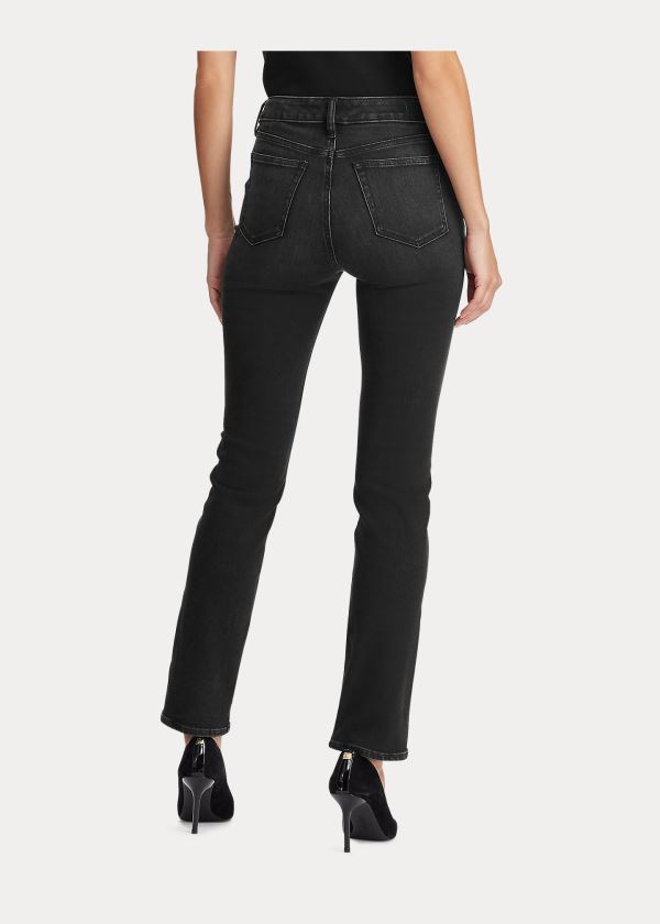 Jeansy Ralph Lauren Premier Straight Curvy Jean Damskie Czarne Niebieskie | VFBO4750