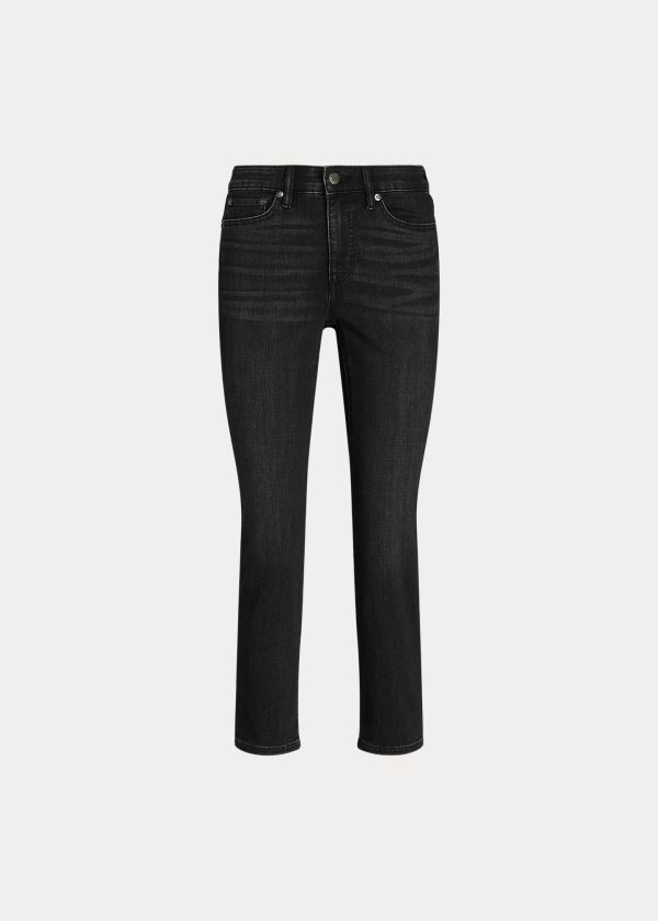 Jeansy Ralph Lauren Premier Straight Curvy Jean Damskie Czarne Niebieskie | VFBO4750