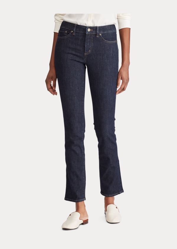 Jeansy Ralph Lauren Premier Straight Curvy Jean Damskie Granatowe Niebieskie | QTSL8651