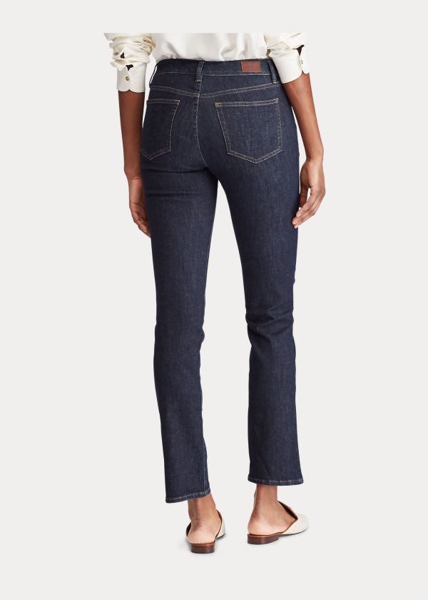 Jeansy Ralph Lauren Premier Straight Curvy Jean Damskie Granatowe Niebieskie | QTSL8651