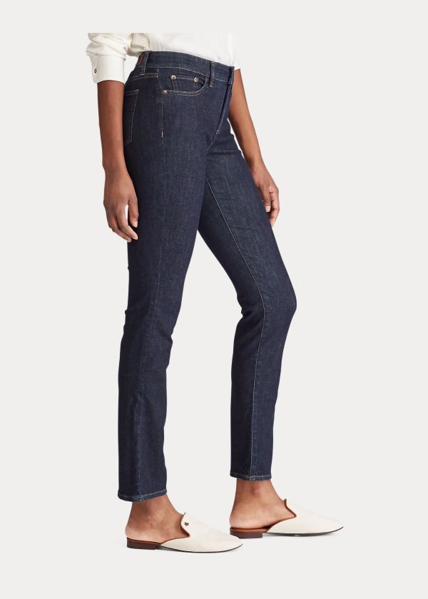 Jeansy Ralph Lauren Premier Straight Curvy Jean Damskie Granatowe Niebieskie | QTSL8651